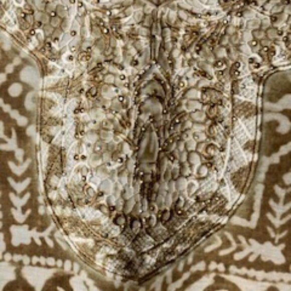 Catherines Blouse Womens Plus Size 4X White Yellow Boho Embellished Short Sleeve - Picture 2 of 6